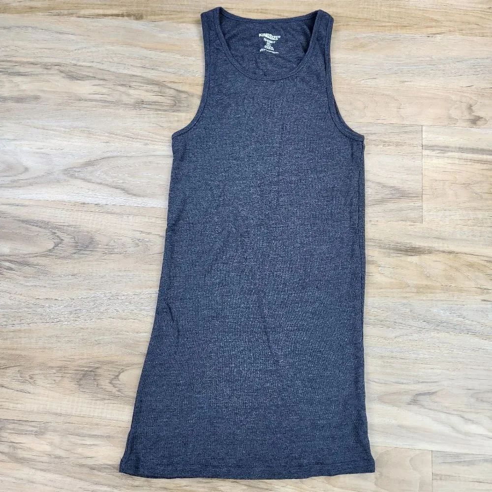 🔺️King Size Gray Extra Long Tall Sleeveless Shirt XLarge